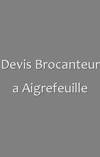 Devis Brocanteur a Aigrefeuille