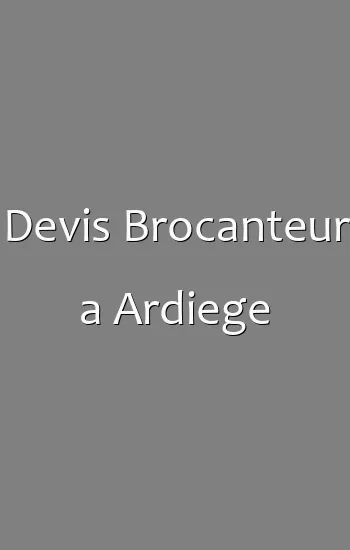 Devis Brocanteur a Ardiege
