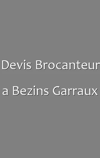 Devis Brocanteur a Bezins Garraux