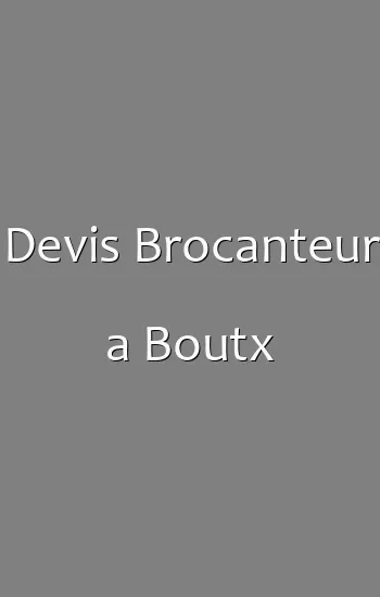Devis Brocanteur a Boutx