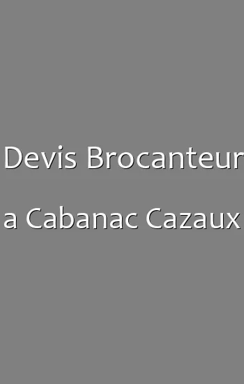 Devis Brocanteur a Cabanac Cazaux