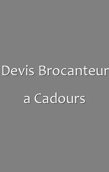 Devis Brocanteur a Cadours