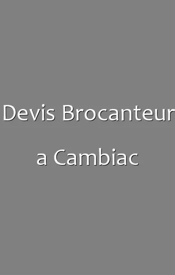 Devis Brocanteur a Cambiac
