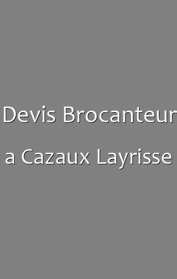 Devis Brocanteur a Cazaux Layrisse