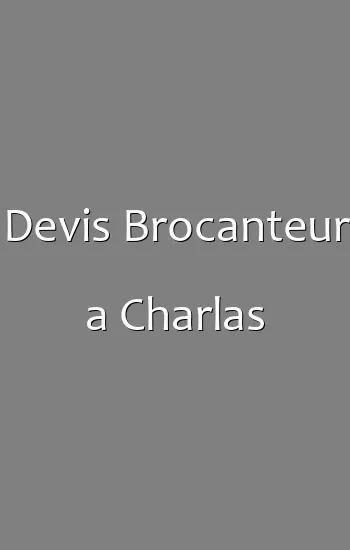 Devis Brocanteur a Charlas
