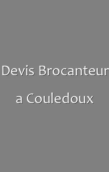 Devis Brocanteur a Couledoux