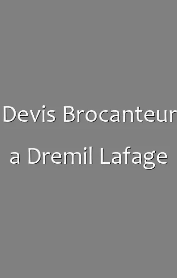 Devis Brocanteur a Dremil Lafage