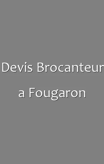 Devis Brocanteur a Fougaron
