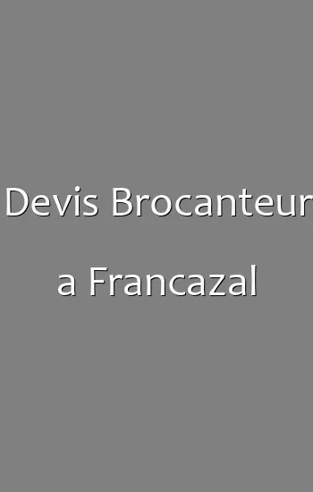 Devis Brocanteur a Francazal