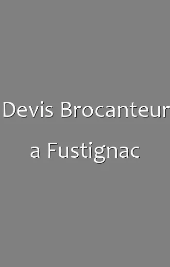 Devis Brocanteur a Fustignac