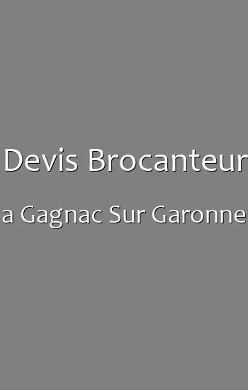 Devis Brocanteur a Gagnac Sur Garonne