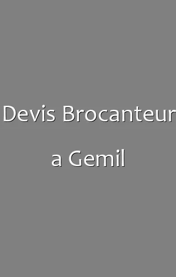 Devis Brocanteur a Gemil