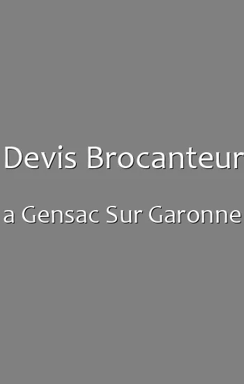 Devis Brocanteur a Gensac Sur Garonne