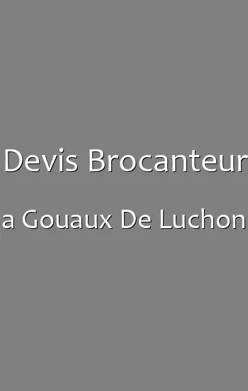 Devis Brocanteur a Gouaux De Luchon