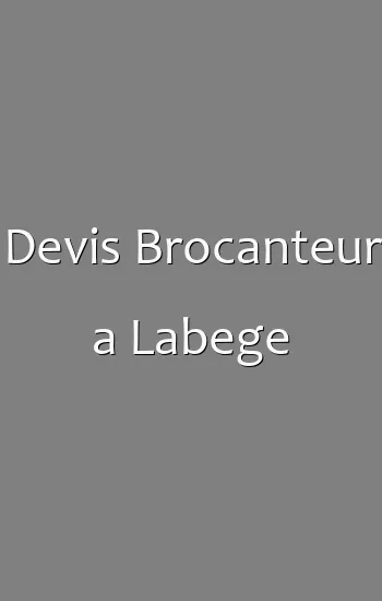 Devis Brocanteur a Labege