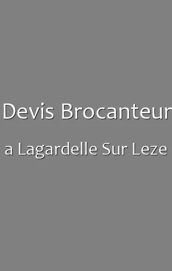 Devis Brocanteur a Lagardelle Sur Leze