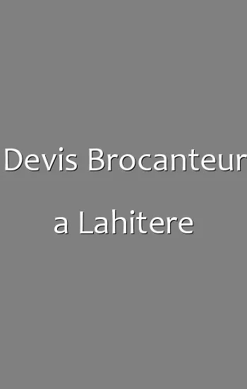 Devis Brocanteur a Lahitere