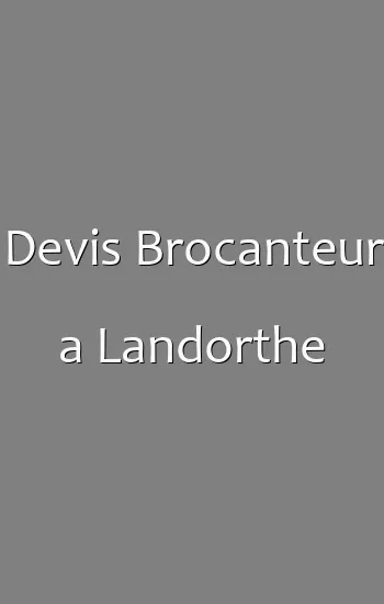 Devis Brocanteur a Landorthe
