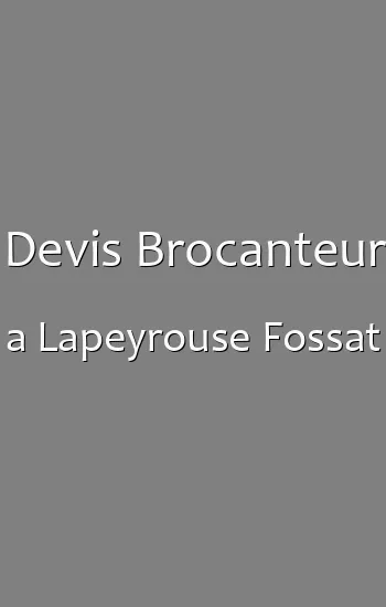 Devis Brocanteur a Lapeyrouse Fossat