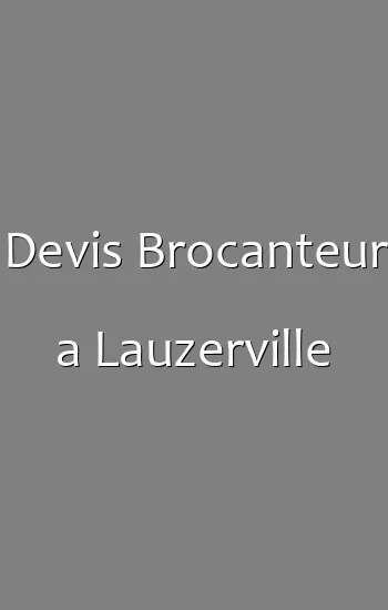 Devis Brocanteur a Lauzerville