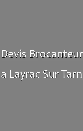 Devis Brocanteur a Layrac Sur Tarn