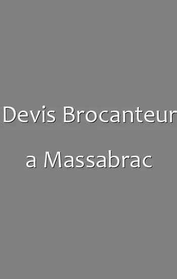 Devis Brocanteur a Massabrac