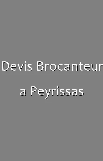 Devis Brocanteur a Peyrissas