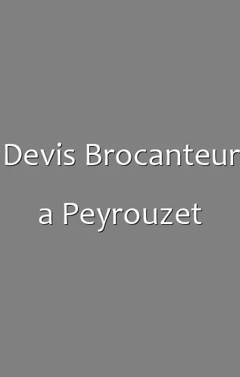 Devis Brocanteur a Peyrouzet