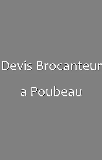 Devis Brocanteur a Poubeau