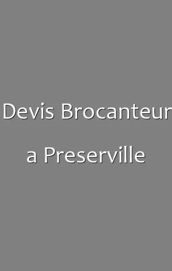 Devis Brocanteur a Preserville