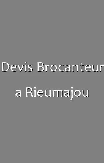 Devis Brocanteur a Rieumajou