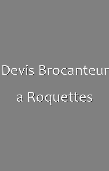 Devis Brocanteur a Roquettes