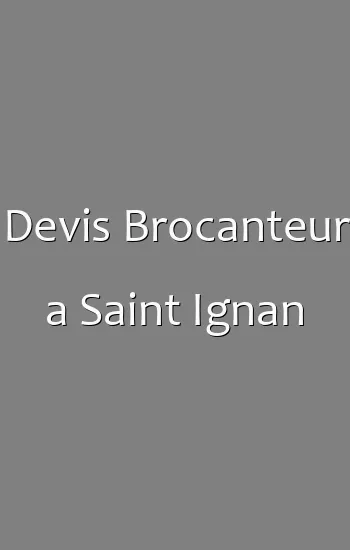 Devis Brocanteur a Saint Ignan