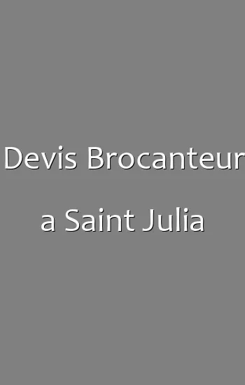 Devis Brocanteur a Saint Julia
