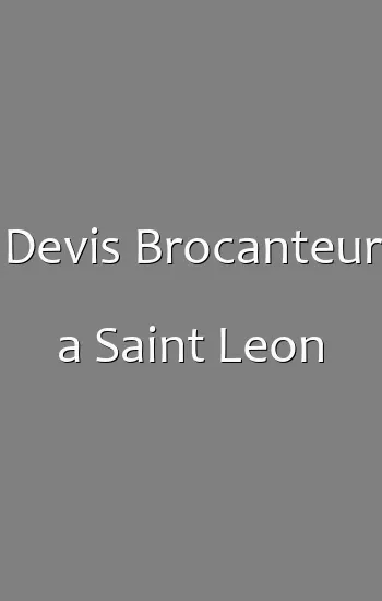 Devis Brocanteur a Saint Leon