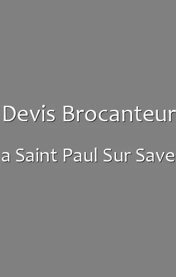 Devis Brocanteur a Saint Paul Sur Save