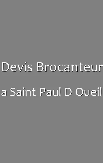 Devis Brocanteur a Saint Paul D Oueil