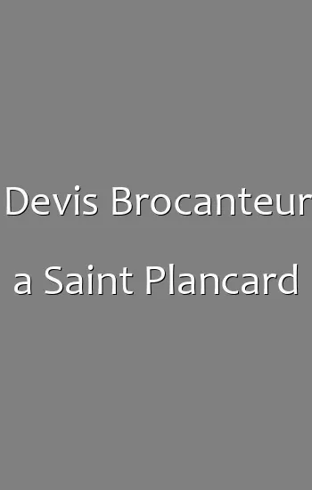 Devis Brocanteur a Saint Plancard