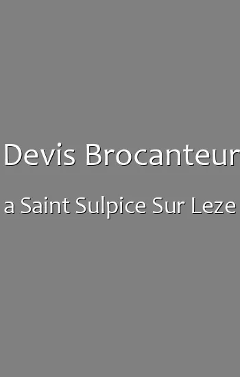Devis Brocanteur a Saint Sulpice Sur Leze