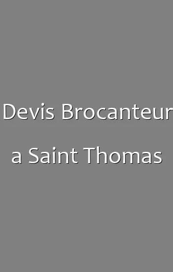 Devis Brocanteur a Saint Thomas