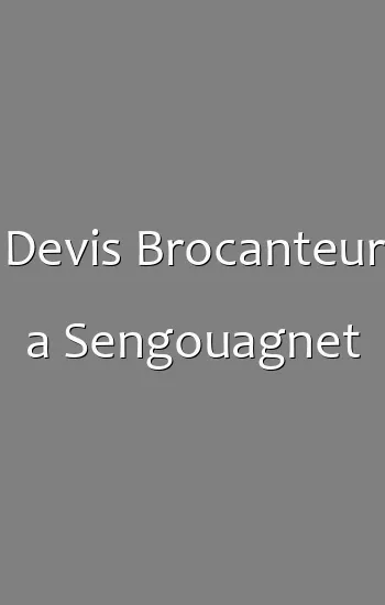 Devis Brocanteur a Sengouagnet