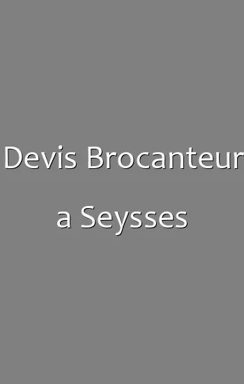 Devis Brocanteur a Seysses