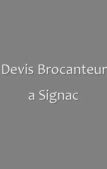 Devis Brocanteur a Signac