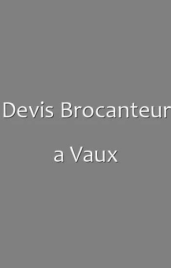 Devis Brocanteur a Vaux