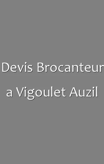 Devis Brocanteur a Vigoulet Auzil