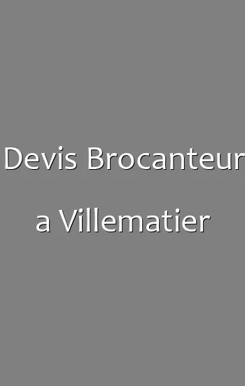 Devis Brocanteur a Villematier