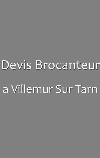Devis Brocanteur a Villemur Sur Tarn