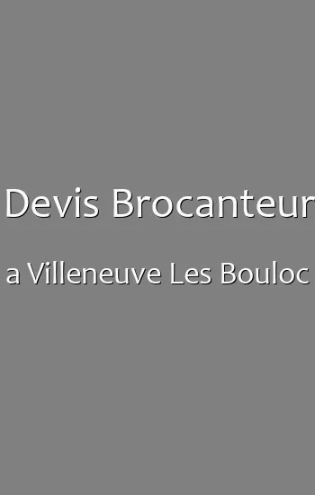 Devis Brocanteur a Villeneuve Les Bouloc
